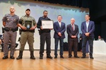 No evento, vereador Laércio Trevisan Jr. falou sobre Pelotão Escolar, Pelotão Rural e Estatuto