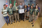 Homenagem do vereador Pedro Kawai (PSDB) ao grupo Escoteiros São Mário