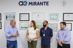 Da esquerda à direita: vereador Gilmar Rotta, Silvia Tesseroli, Gabriel Bertolo e Luiz Henrique Fonseca da Nóbrega