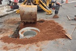 Imagem mostra obras sendo realizadas na av Cristóvão Colombo, no bairro Jardim Algodoal