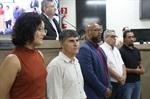 A entrega da moção de aplausos 139/2023 aconteceu no plenário "Francisco Antonio Coelho", durante a 53ª Reunião Ordinária de 2023