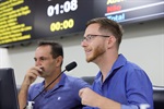 Alessandro da Silva, Técnico em Segurança do Trabalho do Cerest (à esquerda) e Gustavo Pompeo, vereador