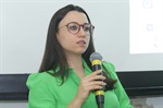 A palestrante Letícia Franceschi, especialista em cirurgia geral e de cabeça e pescoço