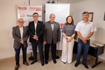 Homero Scarso, gerente regional do Ciesp, Fábio Vitti, diretor-titular do Ciesp, Pietro Pedrazza e Andréa Park, diretores do Ciesp, e o vereador Pedro Kawai