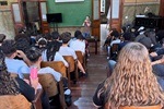 Vereador Gustavo Pompeo em palestra na Escola Estadual Sud Mennucci, nesta segunda-feira (10)