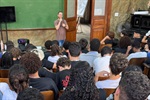 Vereador Gustavo Pompeo em palestra na Escola Estadual Sud Mennucci, nesta segunda-feira (10)