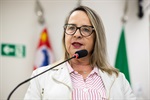 Yara Martins Tremocoldi em discurso na tribuna popular da 32ª Reunião Ordinária da Câmara Municipal de Piracicaba
