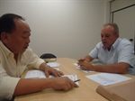 Durante a reunião na manhã de hoje, Gilmar Rotta e Jorge Akira conversaram a respeito dos pedidos do vereador.