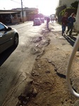 O asfalto na rua Corcovado, próximo à rua Ricardo Melotto, antes da solicitação feita por Moschini