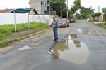 Afundamento asfáltico, cruzamento das ruas José Ferreira Filho com a Otílio de Moraes
