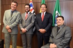 Mesa Diretora é composta por Pedro Kawai (1º-secretário), Matheus Erler (presidente), Ronaldo Moschini (vice-presidente) e André Bandeira (2º-secretário)