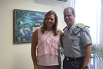 Vereadora Coronel Adriana com o novo comandante da Assessoria Militar da Alesp, Cel. PM Carlos Ricardo Gomes