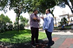 Vereador conferiu a situação da praça José Bonifácio na tarde desta quinta-feira