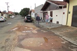 Recorte do asfalto na rua Pedro Eusébio Stocco no Serra Verde